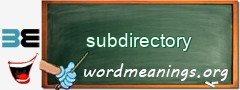 WordMeaning blackboard for subdirectory